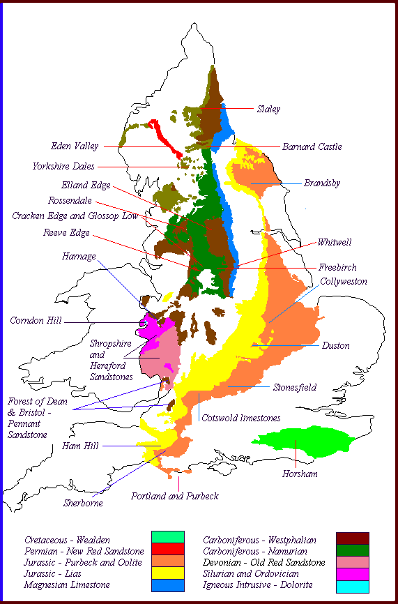 Stone-slate geology map and some sources